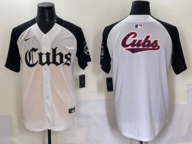 Men 2025 Chicago Cubs Blank White black Five generations Joint Name Nike MLB Jersey style 58->chicago cubs->MLB Jersey